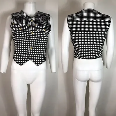Rare Vtg Gianni Versace Black Checkerboard Vest S • $268