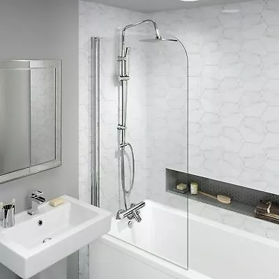 £39.95 • Buy Thermostatic Bath Shower Mixer Tap With Square Modern 3 Way Rigid Riser Rail Kit