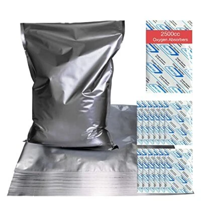 $23.67 • Buy 12 Pack Easom 4 Or 5 Gallon Mylar Bags With Oxygen Absorbers 2500cc Individua...