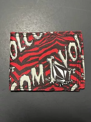 Y2K Volcom Trifold Canvas Logo Red Wallet • $22.50