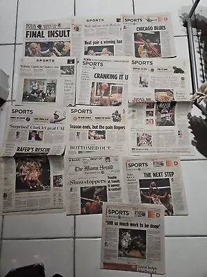 Miami Heat Newspaper Lot Of 11 Miami Herald LeBron Wade 2002 - 2011 • $35