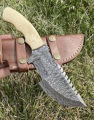 $44.95 • Buy Handmade Damascus V42 Military Hunting Tracker Fixed Blade Survival Knife Bowie