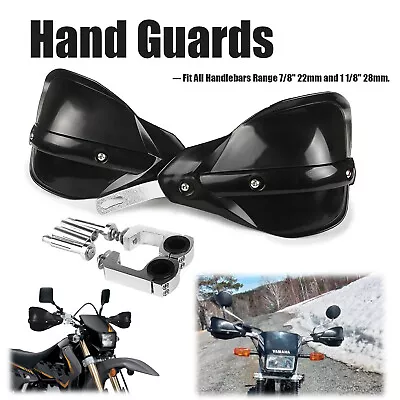 Dirt Bike Hand Guards Universal For 7/8  1 1/8  Handlebars ATV Motorcycle Black • $29.99