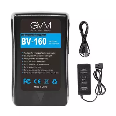 GVM BV-160 160Wh 14.8V 10400mAh Li-Ion V-Mount Battery With D-Tap  DC Outputs • $164