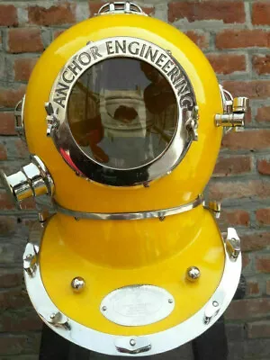 £216 • Buy  Diving Divers Helmet Deep Sea Anchor Engineering Nautical Yellow Helmet Replica