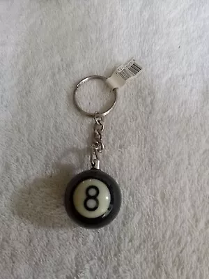 8 Ball Black And White Keychain With Tags • $9.99