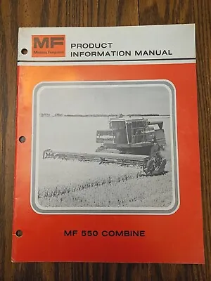 Massey Ferguson MF 550 Combine Product Information Manual  Original Vtg Brochure • $19.95