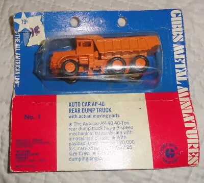 Vintage Mercury Gibbs Metal Miniatures Auto Car Rear Dump Truck No. 1 MOC • $11.50