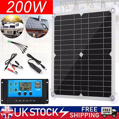 200W Solar Panel Kit 12V Battery Charger 100A Controller RV Trailer Camper Van • £22.99