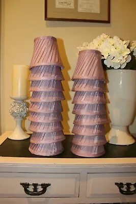 £19.99 • Buy 1 X LAURA ASHLEY Faux Silk Mauve,Lilac Pleated 5  Candle Shade,Lightshade,Lamp