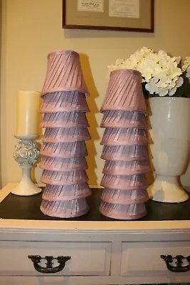 1 X LAURA ASHLEY Faux Silk MauveLilac Pleated 5  Candle ShadeLightshadeLamp • £19.99