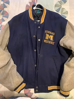 Vintage Michigan Wolverines Wool Varsity Jacket By  Logo 7 - Large • $50