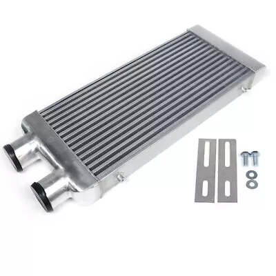 3  Polished Tube+Fin Intercooler Aluminum Front Mount Inlet&Outlet Same One Side • $118.75