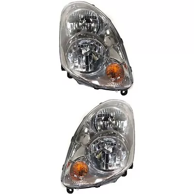 Headlight Assembly Set For 2003 2004 Infiniti G35 Sedan Left And Right With Bulb • $150.09