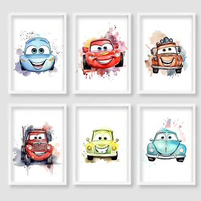 Cars Disney Cartoon Wall Art Poster Print Picture Home Kids Nursery A4 A3 • £3.49