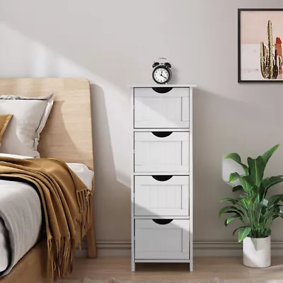 $59.99 • Buy 4 Drawer Dresser Chest Drawers Wooden Clothes Storage Bedroom Furniture White