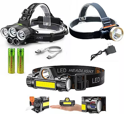 Super Bright LED Headlamp Rechargeable Head Light Flashlight Torch Lamp USA • $5.99