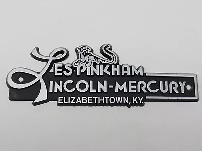 Vintage Les Pinkham Lincoln Mercury KY Car Dealer Plastic Nameplate Emblem Badge • $17