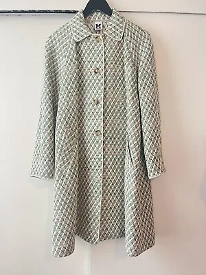$400 • Buy M Missoni White Green Woven Raffia Tweed Coat Spring Jacket