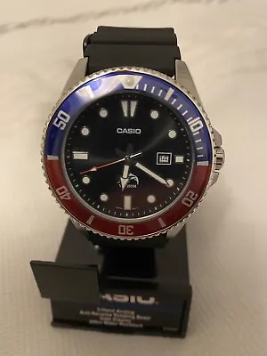 Mens Casio Marlin Divers Watch MDV106-1A 200M Duro Analog RED BLUE 'Pepsi'  BNIB • £69