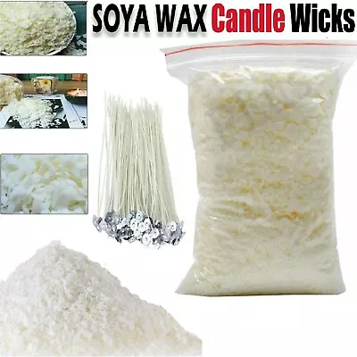 High Quality Pre Waxed Candle Wicks Soya Wax Sustainers Long Tabbed 150mm Craft • £3.02