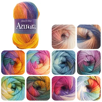 James C Brett AURORA DK Acrylic Wool Multicolour Multi-tonal Knitting Yarn 100g • £3.74