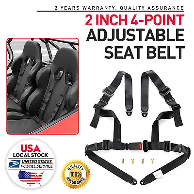 1 X Modigt Universal Blue 2  Black 4 Point Buckle Racing Seat Belt Harness • $30.59