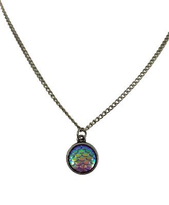 Purple Mermaid Dragon Scale Pendant Necklace Women's Jewelry • $7.95