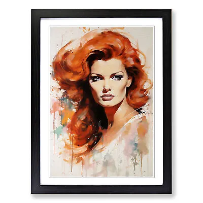 Red Headed Woman Gestural No.2 Wall Art Print Framed Canvas Picture Poster Decor • £14.95