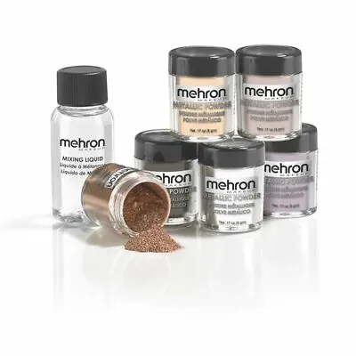 Mehron Makeup Metallic Powder (.17 Ounce) With Mixing Liquid (1 Oz) • $12.49