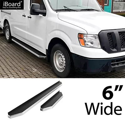 IBoard Running Board Polished 6  Fit Nissan NV 1500 2500 Full Size Van 12-21 • $199