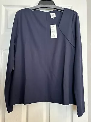 Cabi 4371 Contessa Tee Women Size Large Blue Asymmetrical New • $45