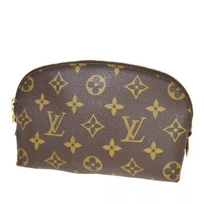 £190.67 • Buy LOUIS VUITTON Pochette Cosmetic Pouch Bag Monogram Leather Brown M47515 67SG305