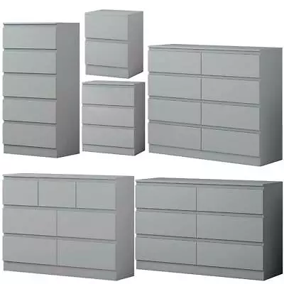 Matt Grey Chest Of Drawers Bedside Bedroom Furniture Ultra Modern Design • £144.99