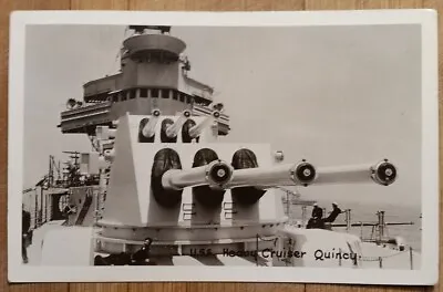 1939 USS Heavy Cruiser Quincy CA- 39 Vintage RPPC Los Angeles California CA • $15