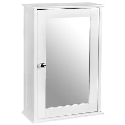 Single Door Mirrored Bathroom Cabinet Storage Shelf Cupboard Makeup Shaving Unit • £21.99