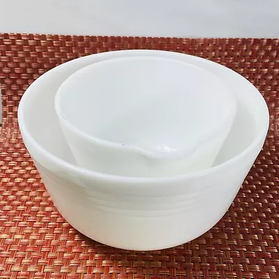 PYREX White Milk Glass Mixing Bowl Set For Hamilton Beach Model G Mixer USA • $19.95