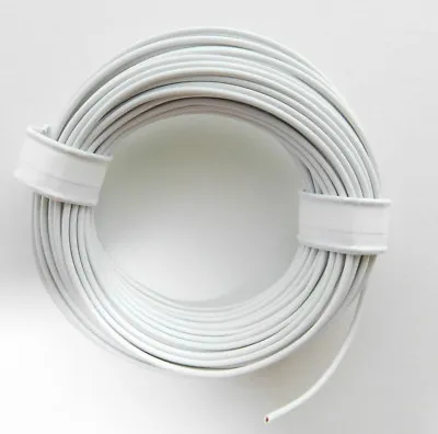 10 M Stranded Wire/Cable White E.g. For Märklin Gauge H0 Railway Or N Tt Etc • $3.62