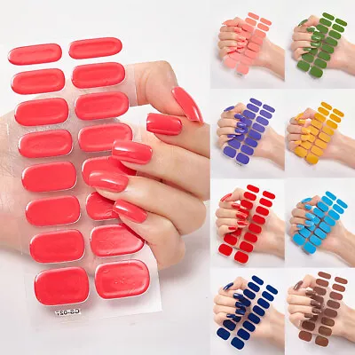 16Tips Nail Decal 3D Matte Foil DIY Manicure Nail Sticker Full Nail Wraps • $1.25