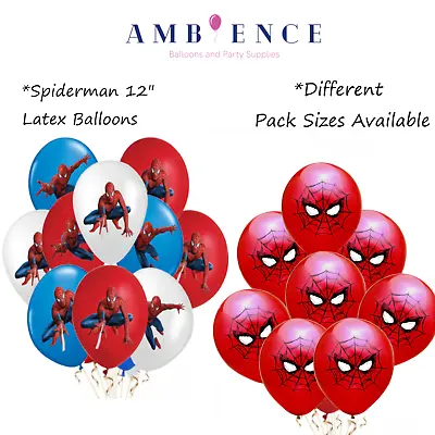 $4.79 • Buy Spiderman Balloons Superhero Birthday Party 12  Printed Latex Web Children Kids