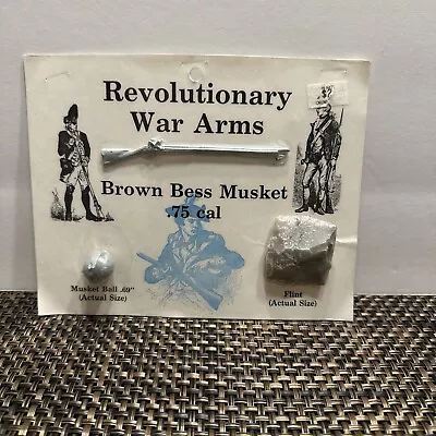 Vtg Americana Revolutionary War Arms Brown Bess Musket Miniature W/ Ball & Flint • $24.99