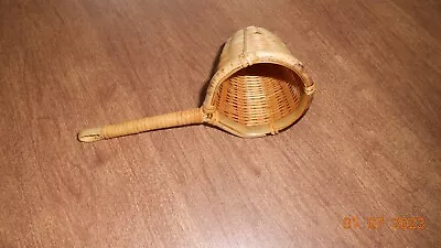 Vintage Wicker Tea Strainer/Ladle Wall Decor Preowned • $3