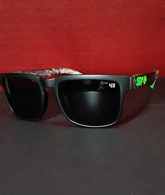 SPY Helm Matte Black & Green PROMO Sunglasses Men's Women's Ken Block & Pouch  • $17.89