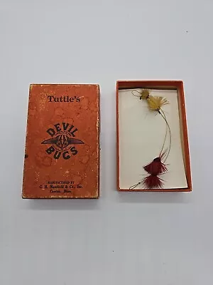 Two Tuttle's Fly Rod Devil Bugs In Original Large Orange Box On Card • $25