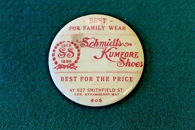 Antique Vintage Advertising Pocket Mirror Schmidts Shoes • $9.99