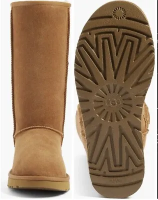 NEW $199 UGG Classic II Genuine Shearling Lined Tall Boot Size 9 Chestnut Suede  • $159.99