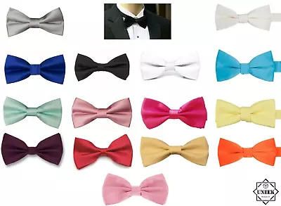 BOW TIE PRE TIED NECK CLIP ON Halloween Fancy Dress Adjustable Necktie Boys Men • £3.49