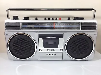 SANYO M9705 Stereo Radio Cassette Tape Recorder 80’s Boombox Parts / Repair READ • $44.99