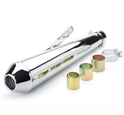 Universal Chrome Motorcycle Exhaust Stainless Steel   Adjust Muffler • $86.70