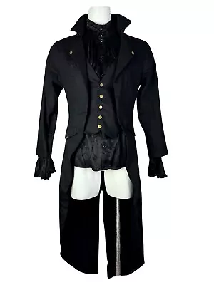 Lost Queen By Banned Goth Vampire Edwardian Victorian Black Tailcoat Jacket • $89.99